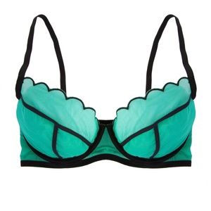 Kendra Emerald Scalloped Bra 34F NWT